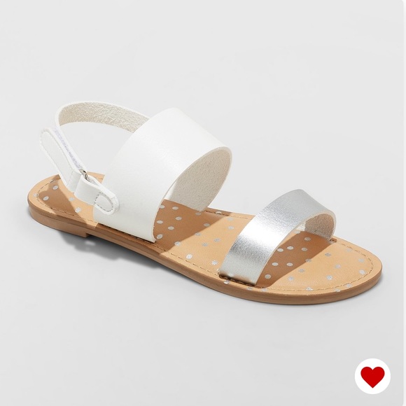 NWT Cat & Jack Magalie Silver Ankle Strap Sandals